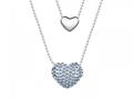 Dark Blue Heart Necklace made with Swarovski Elements on 20 Inch Adjustable Chain