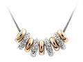 Nine Beads made with Swarovski Crystals on 18 Inch Adjustable Chain