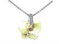 925 Sterling Silver Yellow Crystal Butterfly Pendant made with Swarovski Elements on 18 Inch Chain