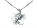 925 Sterling Silver Clear White Crystal Butterfly Pendant made with Swarovski Elements on 18 Inch Chain