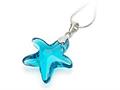 925 Sterling Silver Blue Color Crystal Starfish Pendant made with Swarovski Elements on 18 Inch Chain