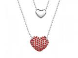 Red Heart Necklace made with Swarovski Elements on 20 Inch Adjustable Chain