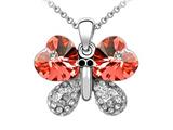 Large Pink Butterfly Pendant made with Swarovski Elements on 16 Inch Adjustable Chain
