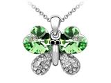 Large Green Butterfly Pendant made with Swarovski Elements on 16 Inch Adjustable Chain