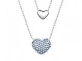 Dark Blue Heart Necklace made with Swarovski Elements on 20 Inch Adjustable Chain