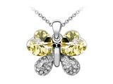 Large Yellow Butterfly Pendant made with Swarovski Elements on 16 Inch Adjustable Chain