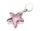 925 Sterling Silver Light Purple Color Crystal Starfish Pendant made with Swarovski Elements on 18 Inch Cha