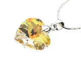 925 Sterling Silver Multicolor Crystal Heart Pendant made with Swarovski Elements on 18 Inch Chain