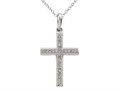 10K White Gold Genuine Diamond Cross Pendant