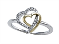 Round Diamonds Engagement Two Tone Ring