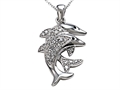 Dolphin Pendant with Genuine Round Diamonds