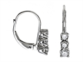 3 Stone Genuine Round Diamonds Journey Earrings