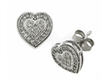 Genuine Heart Shaped Round Diamonds Earrings