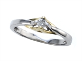 Round Diamonds Two Tone Engagement Ring