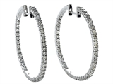 Genuine 1.00 cttw  Diamonds Hoop Earrings - IGI Certified