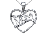 Genuine Heart Shaped Mom Pendant with Round Diamonds