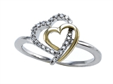 Round Diamonds Engagement Two Tone Ring