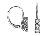 3 Stone Genuine Round Diamonds Journey Earrings