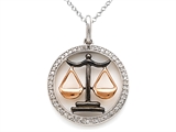 Sterling Silver Libra Zodiac Diamond Pendant