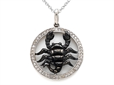 Sterling Silver Scorpio Zodiac Diamond Pendant