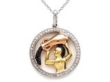 Sterling Silver Aquarius Zodiac Diamond Pendant