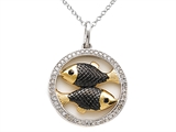 Sterling Silver Pisces Zodiac Diamond Pendant