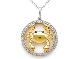 Sterling Silver Cancer Zodiac Diamond Pendant