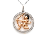 Sterling Silver Sagittarius Zodiac Diamond Pendant