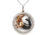 Sterling Silver Capricorn Zodiac Diamond Pendant