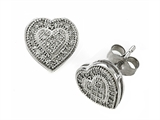 Genuine Heart Shaped Round Diamonds Earrings