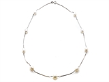 Genuine Pearl and Silver Necklace