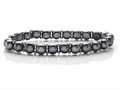 Genuine Button Pearl Stretchable Bracelet with Silver Beads