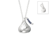 Sterling Silver Medium Flat Back Shaped Hershey`s Kiss Pendant