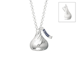 Sterling Silver Small Flat Back Shaped Hershey`s Kiss Pendant