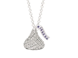 Sterling Silver with CZ Small Flat Back Shaped Hershey`s Kiss Pendant