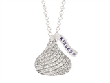 Sterling Silver with CZ Medium Flat Back Shaped Hershey`s Kiss Pendant