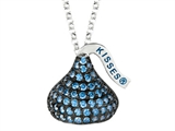 September Birthstone CZ`s Medium Flat Back Shaped Hershey`s Kiss Pendant- Free 16 to 18 Inch Adjustable Chain Included