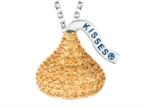 November Birthstone CZ`s Medium Flat Back Shaped Hershey`s Kiss Pendant- Free 16 to 18 Inch Adjustable Chain Included