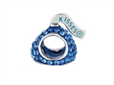 Hershey`s Kiss Blue CZ Small 3D Shaped Slide Bead/ Charm
