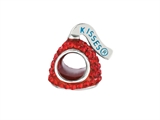 Hershey`s Kiss Red CZ Small 3D Shaped Slide Bead/ Charm