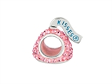 Hershey`s Kiss Pink CZ Small 3D Shaped Slide Bead/ Charm