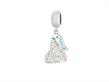 Hershey`s Kiss White CZ Small 3D Dangle Bead/ Charm