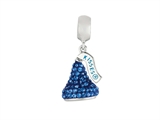 Hershey`s Kiss Blue CZ Small 3D Dangle Bead/ Charm