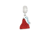 Hershey`s Kiss Red CZ Small 3D Dangle Bead/ Charm