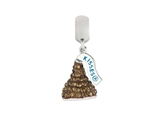 Hershey`s Kiss Brown CZ Small 3D Dangle Bead/ Charm