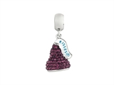 Hershey`s Kiss Purple CZ Small 3D Dangle Bead/ Charm