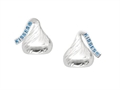 Sterling Silver Small Flat Back Shaped Hershey`s Kiss Stud Type Earrings