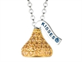November Birthstone CZ`s Small Flat Back Shaped Hershey`s Kiss Pendant- Free 16 to 18 Inch Adjustable Chain Included