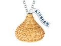 November Birthstone CZ`s Medium Flat Back Shaped Hershey`s Kiss Pendant- Free 16 to 18 Inch Adjustable Chain Included
