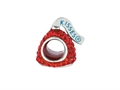 Hershey`s Kiss Red CZ Small 3D Shaped Slide Bead/ Charm